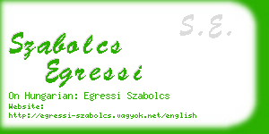 szabolcs egressi business card